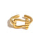 Geometric Horseshoe Clasp Ring